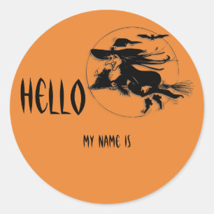 Halloween Name Tag Ronde Sticker
