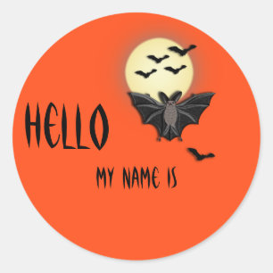 Halloween Name Tag Ronde Sticker