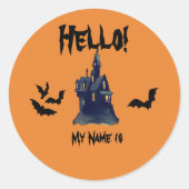 Halloween Name Tag Ronde Sticker (Voorkant)