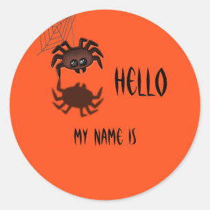 Halloween Name Tag Ronde Sticker