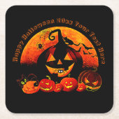 Halloween Name Year 20xx Glow Pumpkin Cat Web Kartonnen Onderzetters (Voorkant)