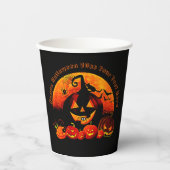 Halloween Name Year 20xx Glow Pumpkin Cat Web Papieren Bekers (Voorkant)