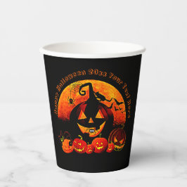 Halloween Name Year 20xx Glow Pumpkin Cat Web Papieren Bekers