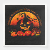 Halloween Name Year 20xx Glow Pumpkin Cat Web Servet (Voorkant)