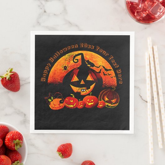 Halloween Name Year 20xx Glow Pumpkin Cat Web Servet (Insitu)