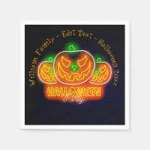 Halloween Name Year 20xx Neon Glow-look Pumpkin Servet (Voorkant)