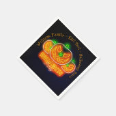 Halloween Name Year 20xx Neon Glow-look Pumpkin Servet (Hoek)
