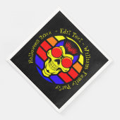 Halloween Name Year 20xx Text Retro Sunset Skull Servet (Hoek)