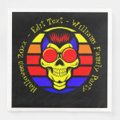 Halloween Name Year 20xx Text Retro Sunset Skull Servet (Voorkant)