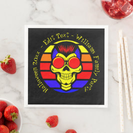 Halloween Name Year 20xx Text Retro Sunset Skull Servet