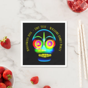 Halloween Name Year Neon Kijk naar de blauwe huid Servet