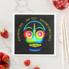 Halloween Name Year Neon Kijk naar de blauwe huid Servet