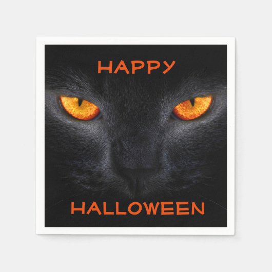 Halloween Napkin/Black Cat Servet (Voorkant)
