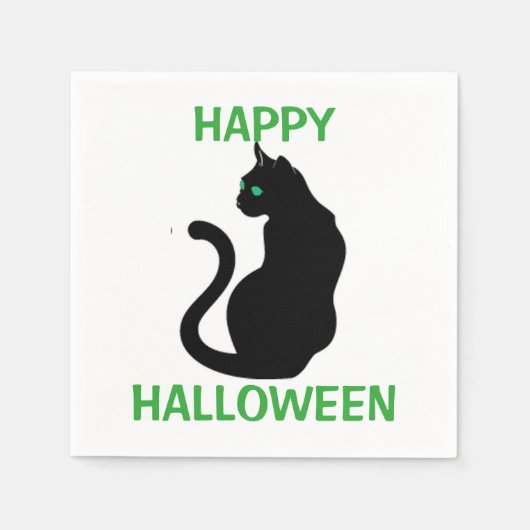 Halloween Napkin/Black Cat Servetten (Voorkant)