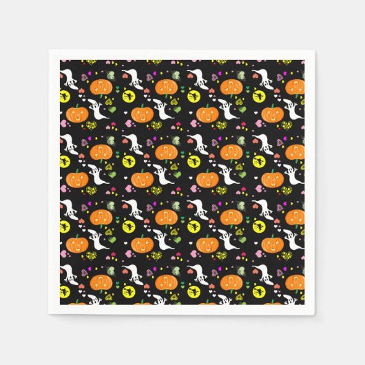 Halloween Napkin/Pumpkins en Ghost Servet (Voorkant)