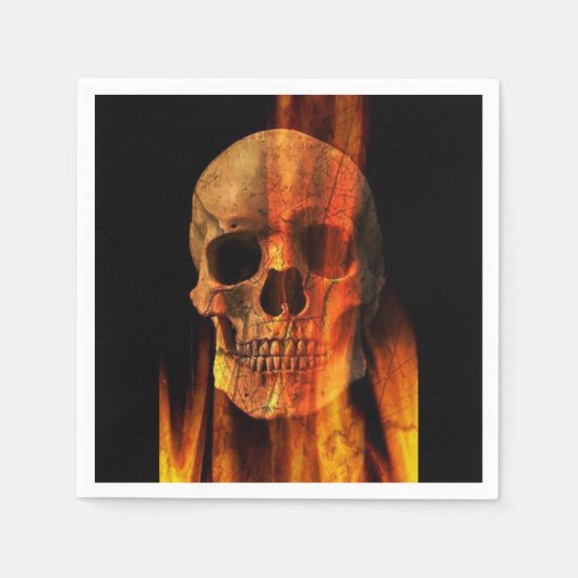 Halloween Napkin/Skulls in Fire Servetten (Voorkant)