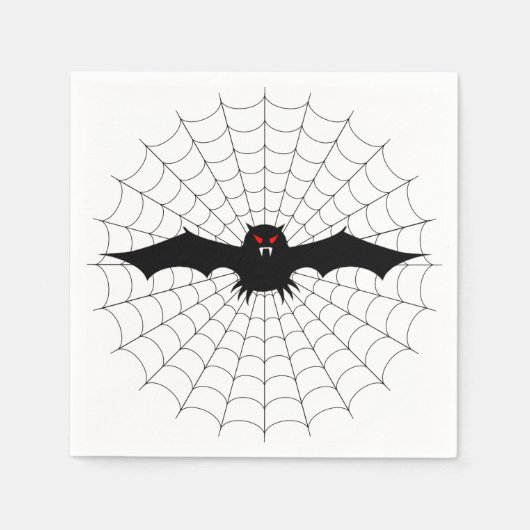 Halloween Napkin/Spider Web en Bat Servetten (Voorkant)