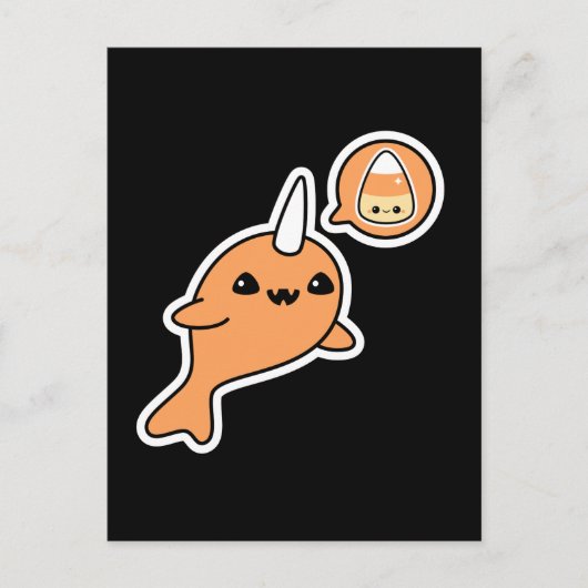 Halloween Narwhal Briefkaart (Voorkant)