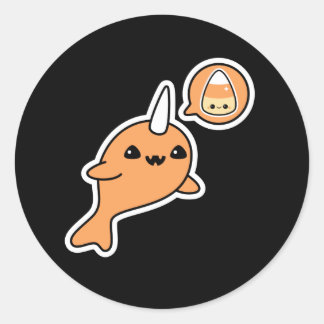 Halloween Narwhal Ronde Sticker