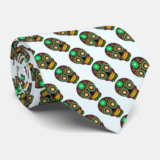 Halloween Necktie Skulls Stropdas (Opgerold)