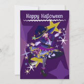 Halloween Neko Witch Invitation Kaart (Voorkant)