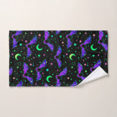 Halloween Neon Bats, Moons and Stars Bath Towel Bad Handdoek (Handdoek)
