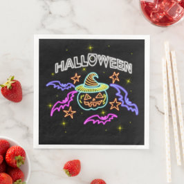 Halloween Neon Bekijk de Pompoenen Pet Bats Party Servet