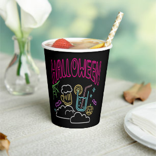 Halloween Neon Glow Kijk Beer Drink Party Papieren Bekers