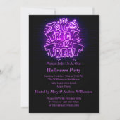 Halloween Neon Glow Kijk Paarse Trick Treparty Kaart (Voorkant)