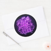 Halloween Neon Glow Kijk Paarse Trick Treparty Ronde Sticker (Envelop)