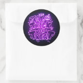 Halloween Neon Glow Kijk Paarse Trick Treparty Ronde Sticker (Tas)