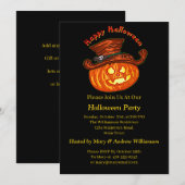 Halloween Neon Glow Kijk Pumpkin Party Kaart (Voorkant / Achterkant)