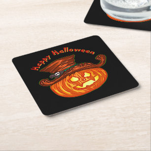Halloween Neon Glow Kijk Pumpkin Party Kartonnen Onderzetters