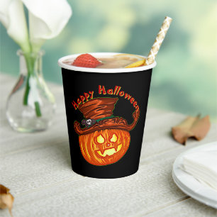 Halloween Neon Glow Kijk Pumpkin Party Papieren Bekers