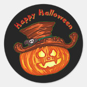 Halloween Neon Glow Kijk Pumpkin Party Ronde Sticker (Voorkant)