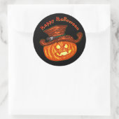 Halloween Neon Glow Kijk Pumpkin Party Ronde Sticker (Tas)