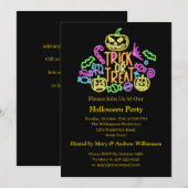Halloween Neon Glow Kijk Trick Treat Snoep Party Kaart (Voorkant / Achterkant)
