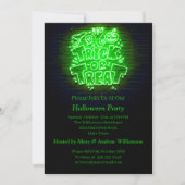 Halloween Neon Glow-look Green Trick Treparty Kaart (Voorkant)