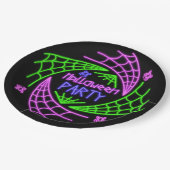 Halloween Neon Glow look Spider Web Party 9" Papieren Bordje (Gekanteld)