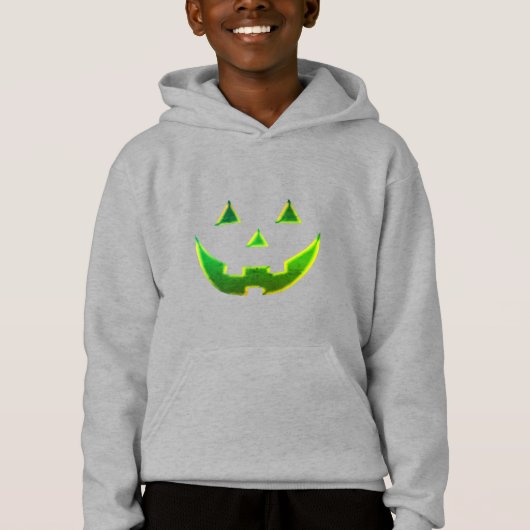 Halloween neon green Jack o lantern pomkin kind (Voorkant)