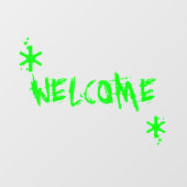 Halloween neon groen slijm welkom aangepaste tekst raamsticker (Vel)