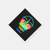 Halloween Neon Kijk Glow Blue Yellow Skull Servet (Hoek)