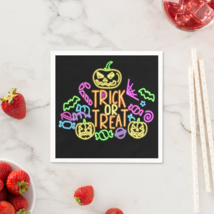Halloween Neon Let Trick Treat Snoep Party Servet