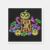 Halloween Neon Let Trick Treat Snoep Party Servet (Voorkant)