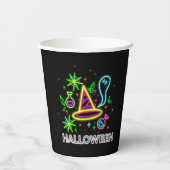 Halloween Neon look Pet Ghost Web Party Papieren Bekers (Achterkant)