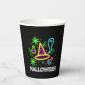 Halloween Neon look Pet Ghost Web Party Papieren Bekers (Voorkant)
