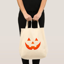 Halloween neon oranje Jack o lantaarnpompoen Tote Bag