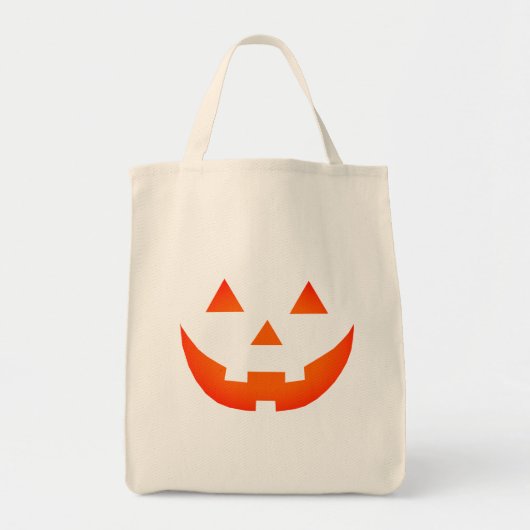 Halloween neon oranje Jack o lantaarnpompoen Tote Bag (Voorkant)