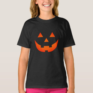 Halloween neon oranje Jack o lantern pompoen kinde T-shirt