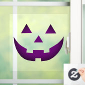 Halloween neon paarse Jack o lantaarn eng grappig Raamsticker (Huis)